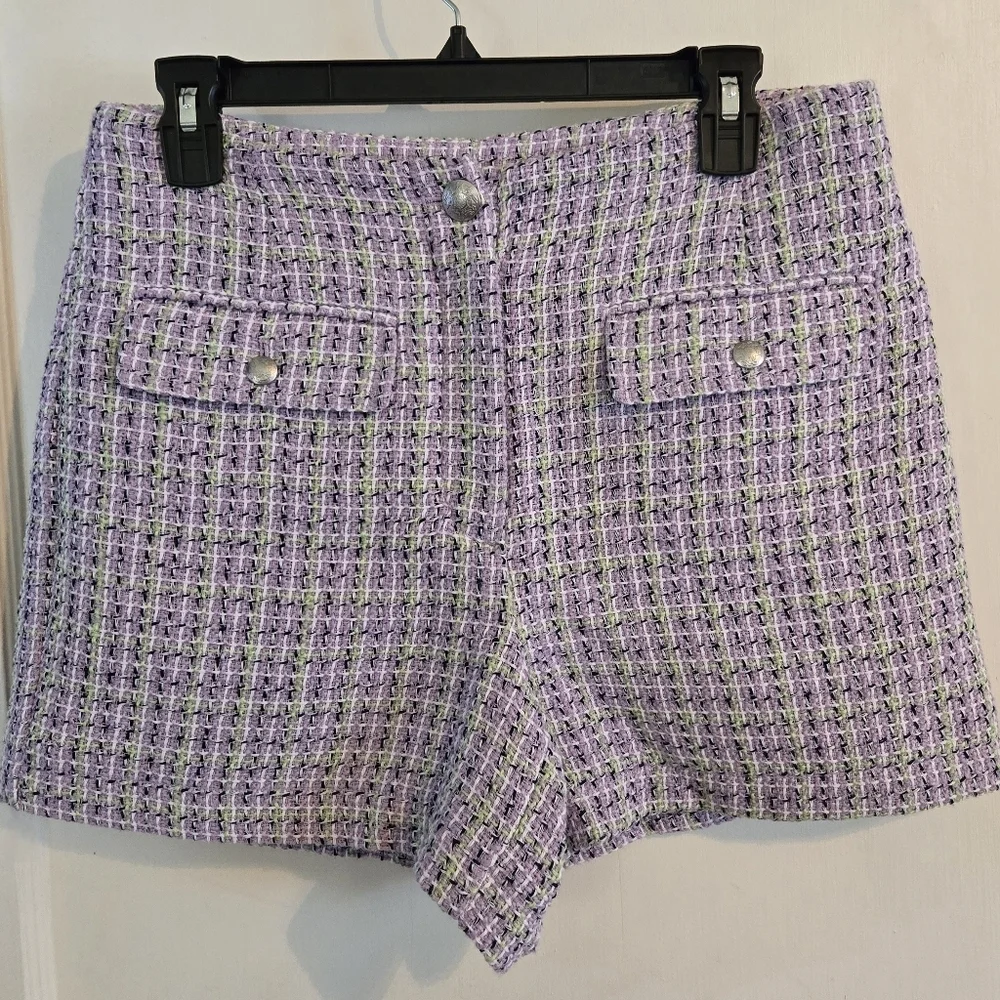 NWT | LOFT | Tweed Flap Pocket Shorts | Size: 6 | Color: Plum Combo